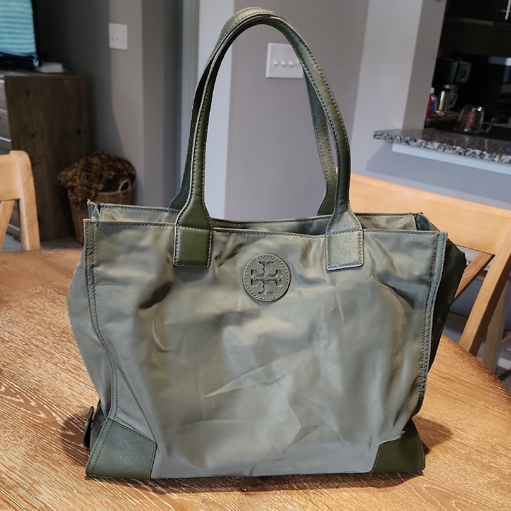 Tory Burch Green Tote Bag